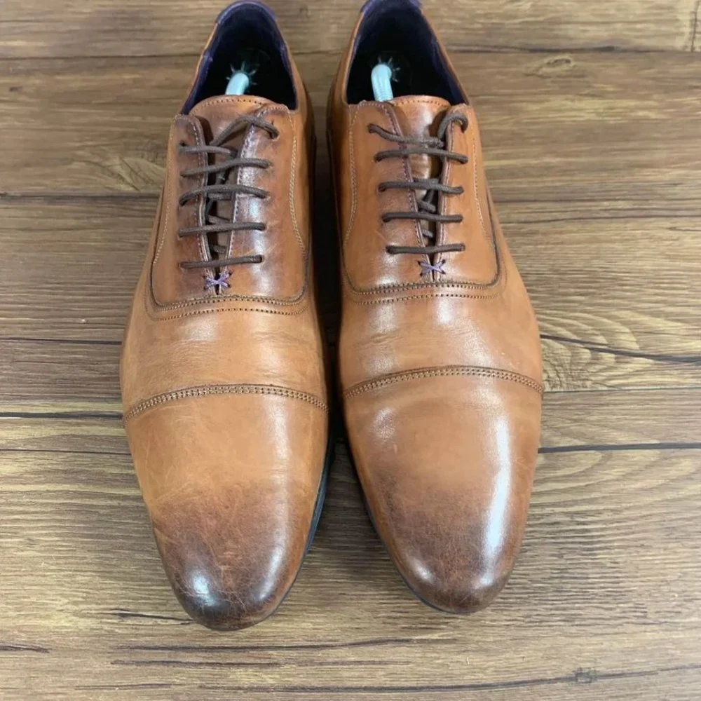 Ted Baker Rogrr 2 Brown Leather Cap Toe Oxfords Dress Shoes Men’s Size 13 (46)_5